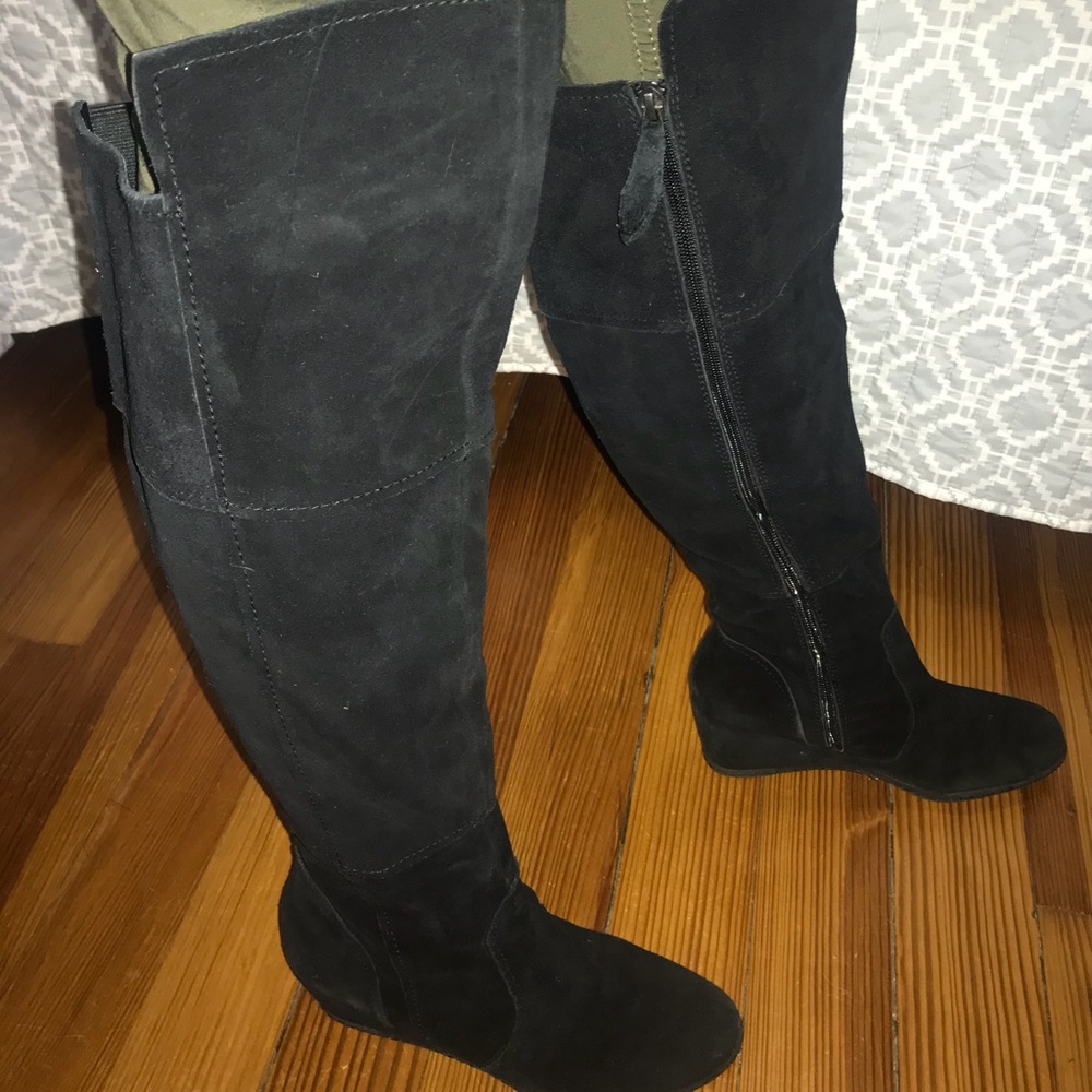 FRANCO SARTO blk suede over the knee AGATHA